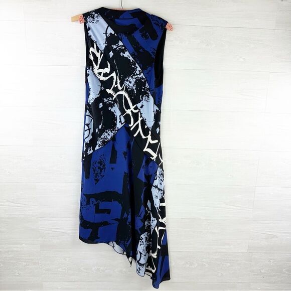 Proenza Schouler The Line Asymmetrical Abstract Silk Midi Dress - Picture 3 of 6